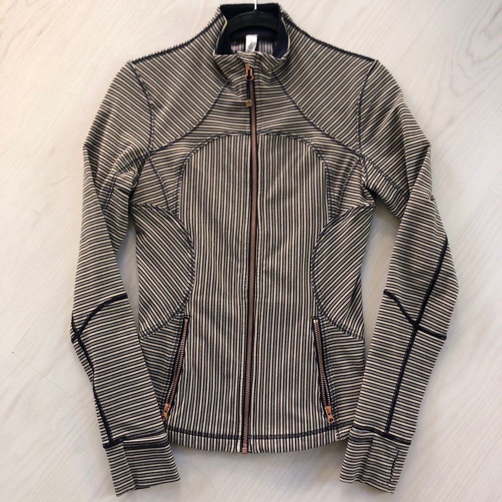 Rare Lululemon Define Jacket Rose Gold Zip Striped